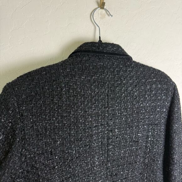 Jones New York Signature Black Shimmer Tweed Blazer Jacket 14 Bling Buttons - Picture 9 of 13